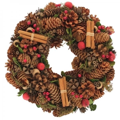 Natural & Green Wreath 36cm